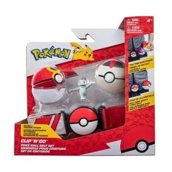 Bandai - Pokémon - Ceinture Clip 'N' Go - 1 ceinture, 1 Repeat Ball, 1 Timer Ball et 1 figurine 5 cm Machoc - Accessoire pour se déguiser en Dresseur Pokémon - Réf : JW2717 2