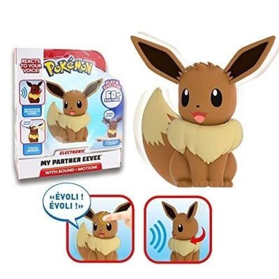 Bandai - Pokémon - My Partner Eevee Figure - Interactive electronic figure with tactile sensors that "talks" and moves - Ref: WT98136