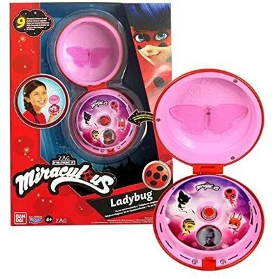 Bandai – Miraculous Ladybug – Das magische Telefon des Marienkäfers – Zubehör zum Verkleiden als Marienkäfer/Rollenspielzubehör – Ton- und Lichtspielzeug – Spricht Deutsch – Ref: P506293