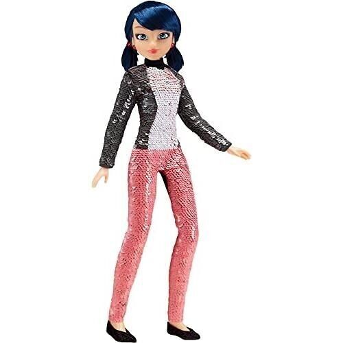 Bandai - Miraculous Ladybug - Poupée à sequin - Marinette - Poupée mannequin articulée 26 cm - Réf : P50375