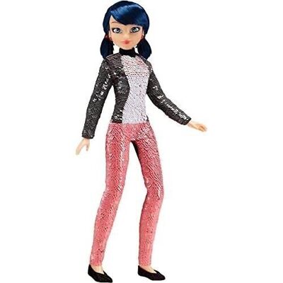 Bandai - Miraculous Ladybug - Sequin doll - Marinette - Articulated fashion doll 26 cm - Ref: P50375