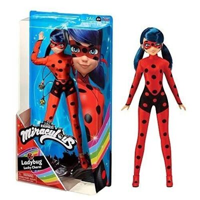 Bandai – Miraculous Ladybug – Puppe – Marinette – Marienkäfer-Glücksbringer – bewegliche Modepuppe 26 cm – Ref: P50012