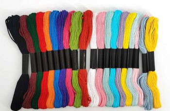 FILS À BRODERIE 8 m x 20 écheveaux, fils à broder multicolores, 20 écheveaux de fils au point de croix, fils de coton mercerisés, 20 fils colorés pour l'artisanat 2