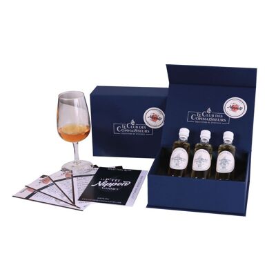 P'tit Nippon Scatola per degustazione di whisky giapponese - 3 fogli di degustazione da 40 ml inclusi - Confezione regalo di prestigio premium - Solo o Duo