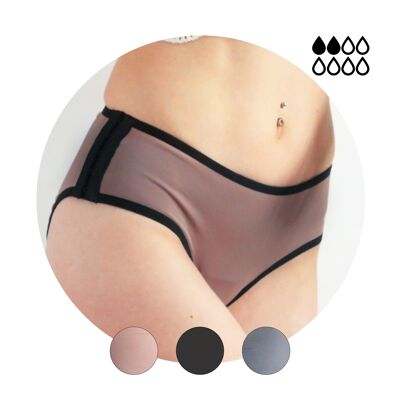Absorbent urinary leakage panties – Size 34 to 54 – Black