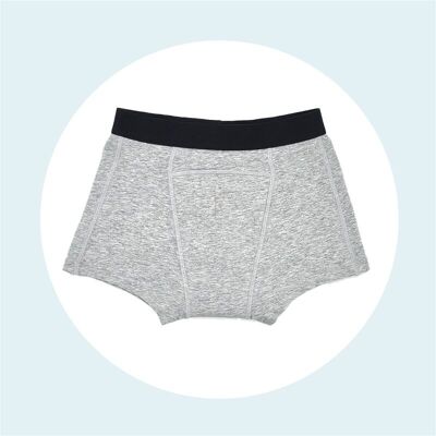 1 boxer brief Urinary leaks | 3 to 14 years – Gray / Black