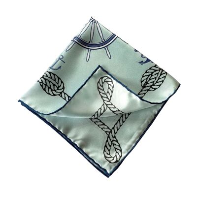 Silk Pocket Square Nautical Chic Blue