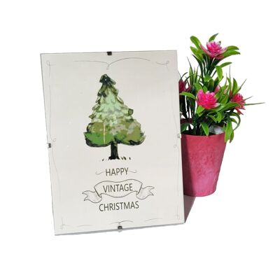 'Happy Vintage Christmas' photo frames 15x20cm