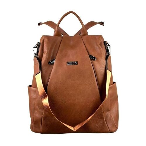 Mochila Sintética Antirrobo de Mujer con Bolsillos Frontales
