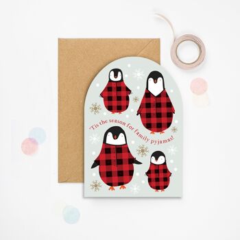 Carte de Noël Pyjama Pingouin | Cartes de vacances | Saisonnier 2