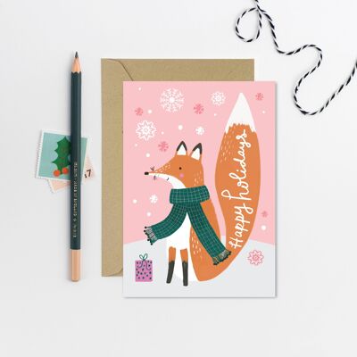 Cartolina di Natale con la volpe | Biglietto di auguri | Carte stagionali