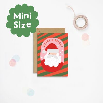 Mini tarjeta de Navidad de Papá Noel con bastón de caramelo | Mini Tarjetas | Mini tarjetas A7