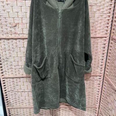 Long and Warm Coat with Hood and One Size. Sales