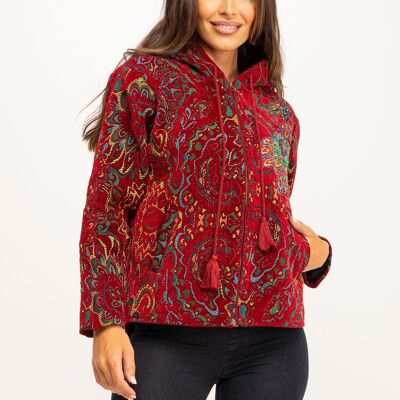 ARTISAN JACKET WITH EMBROIDERED YACAR AND LUREX 50% COTTON 50% ACRYLIC IC1020CH_WINE