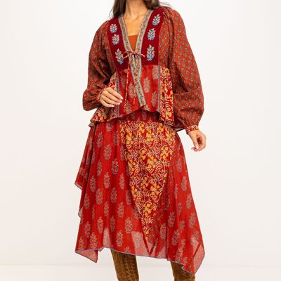 PATCH WORK PRINTED SKIRT IC1163F