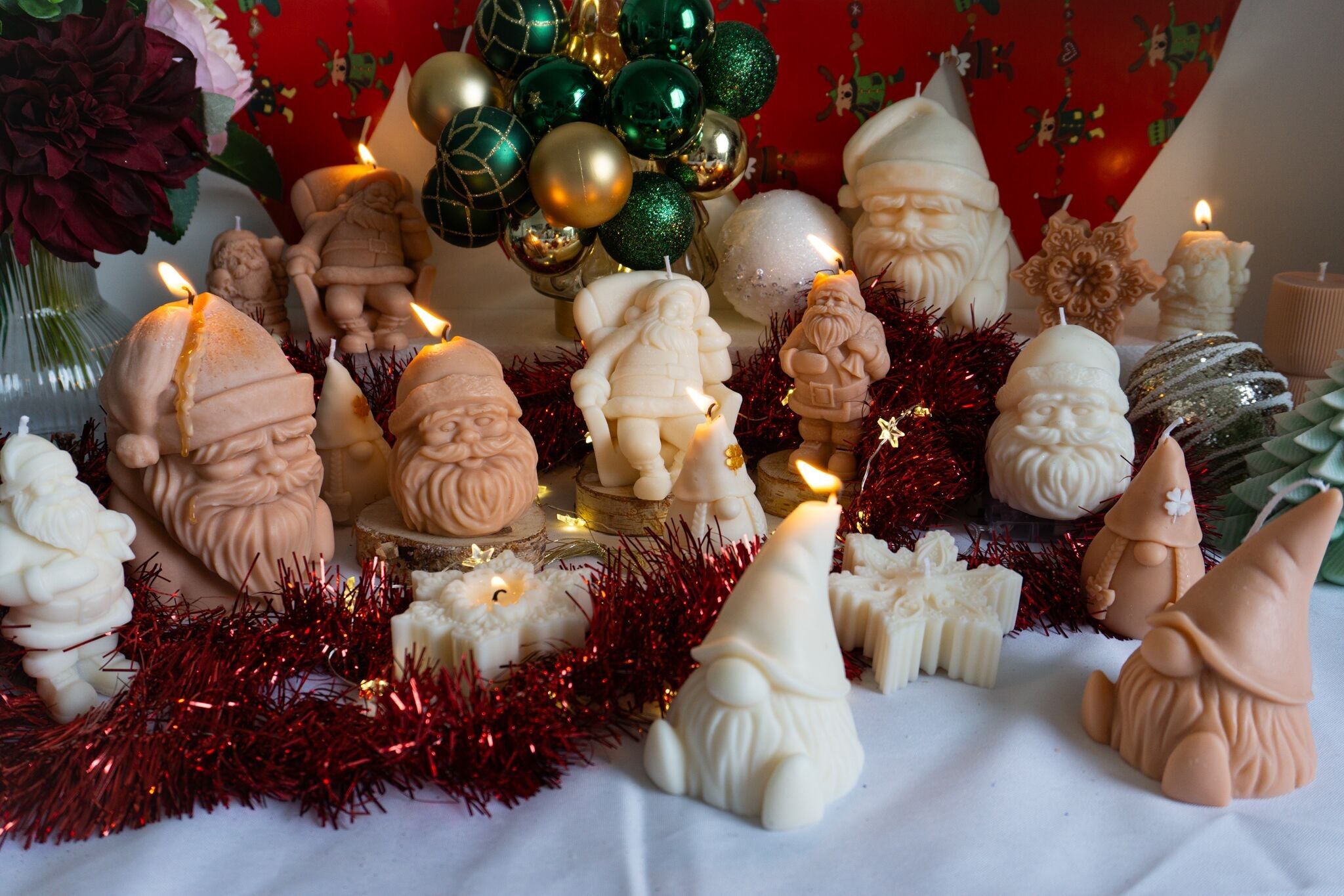 Colección de velas de Papá Noel