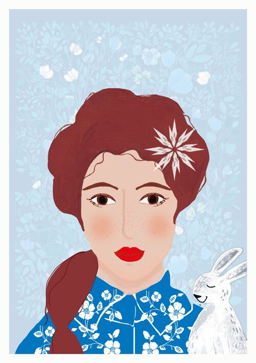Print -Winter Girl - kleiner Posterdruck, 21 x 26 cm