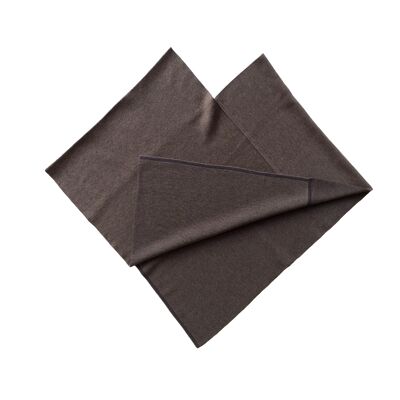 Poncho triangular reversible fino marrón/azul-marrón
