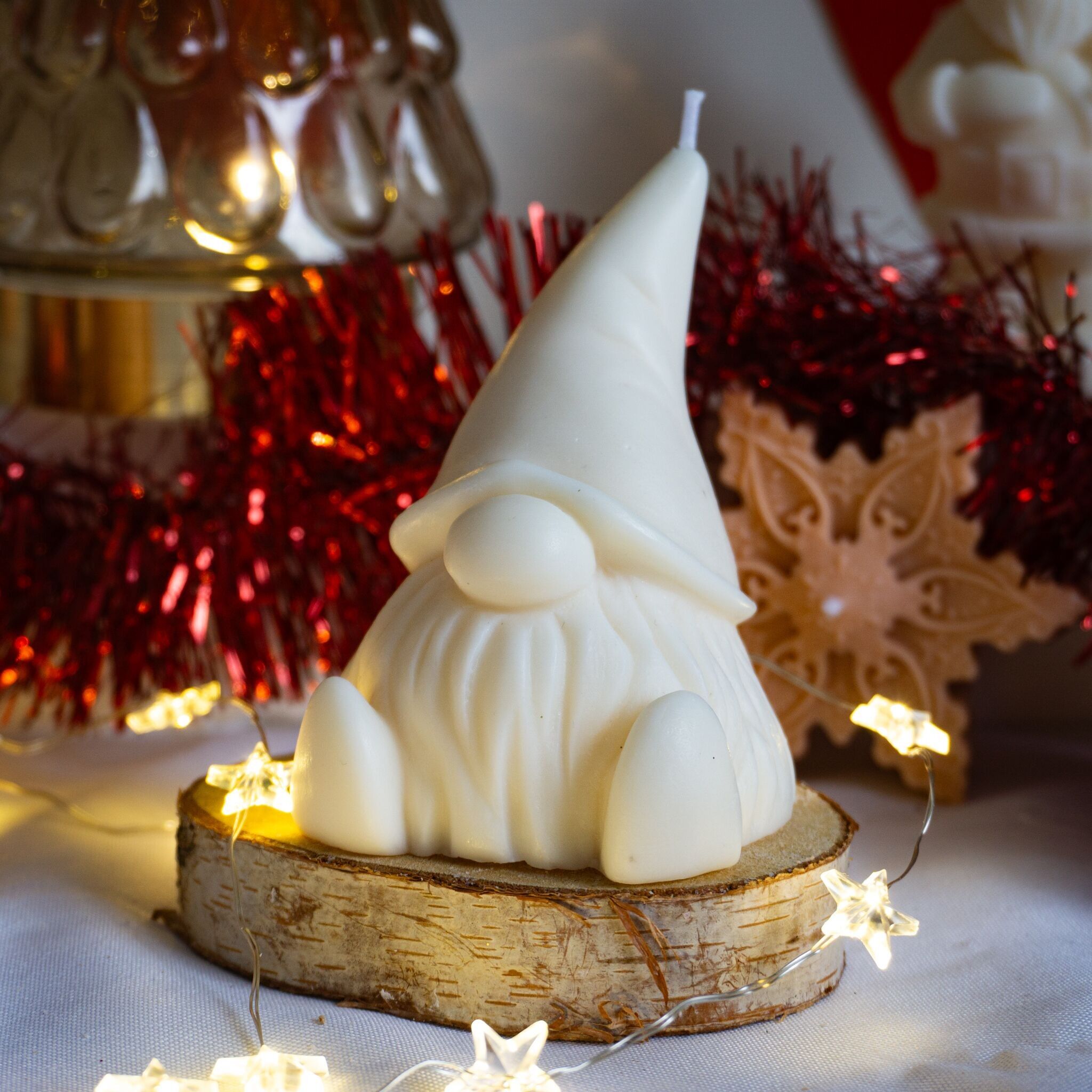 Vela Papá Noel - Vela Navideña - Vela Decorativa Navideña - El Padre Sentado - Vela para Decoración Navideña - Fiesta Navideña