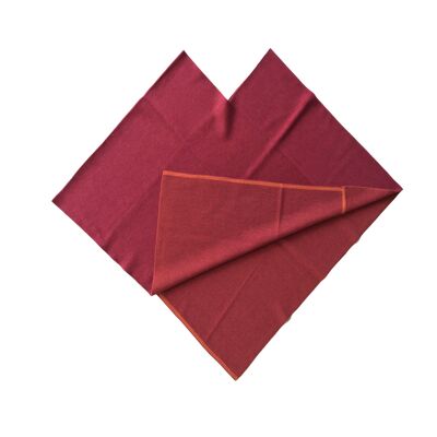 Poncho triangular reversible fino rojo/naranja