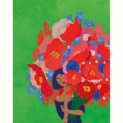 Impression - Poppy Girl - petite affiche imprimée, 21 x 26 cm