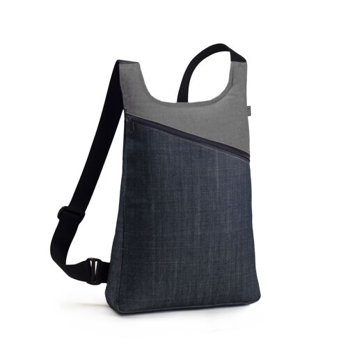 MOCHILA basic MODELO CDN GRIS/AZUL -HANDMADe-