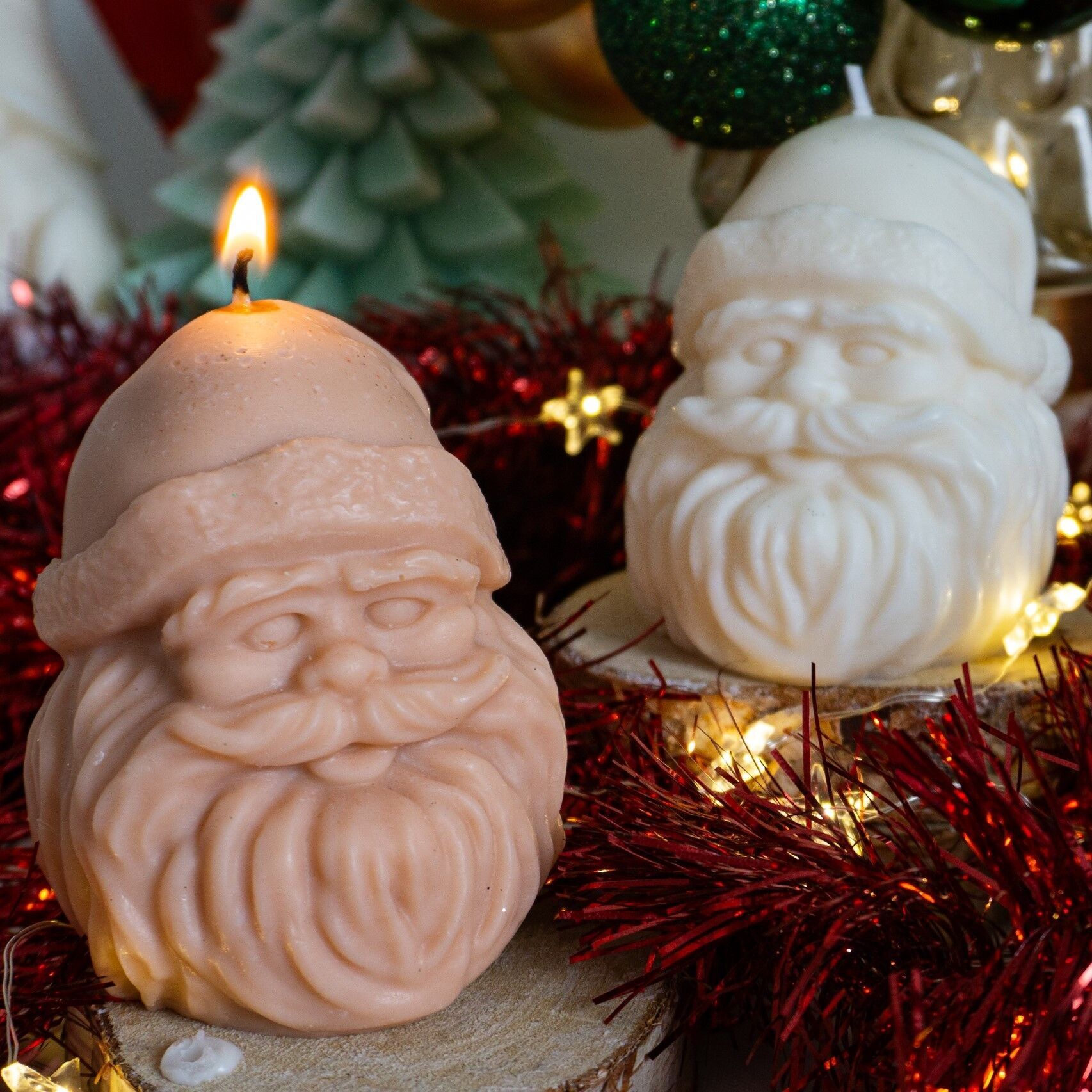 Vela Papá Noel - Vela de Navidad - Vela decorativa de Navidad - Le Barbu - Vela para decoración navideña - Fiesta de Navidad