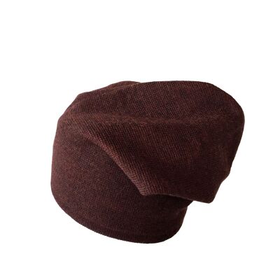 Beanie hat reversible red brown/orange