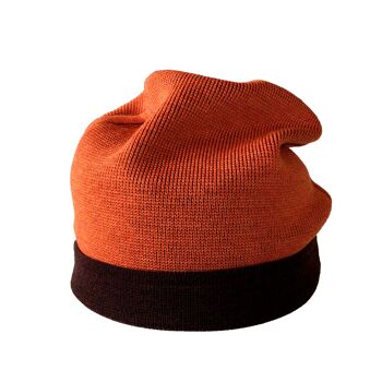 Bonnet réversible rouge marron/orange 3