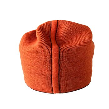 Bonnet réversible rouge marron/orange 4