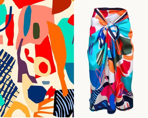 Schal Pareo Tuch Cover Up Beachtuch Towel Ella Abstract