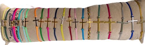 bracelet croix fil coloré