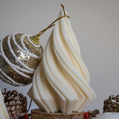 Vela de árbol de Navidad - Vela de Navidad - Vela decorativa de Navidad - The Swirling - Vela para decoración navideña - Fiesta de Navidad