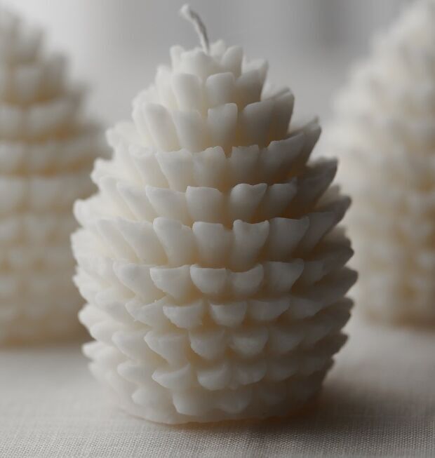 Vela de árbol de Navidad - Vela de Navidad - Vela decorativa de Navidad - Cono de pino - Vela para decoración navideña - Fiesta de Navidad