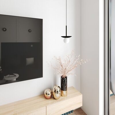 CHROMA Pendant Lamp S | Handcrafted black wooden pendant light