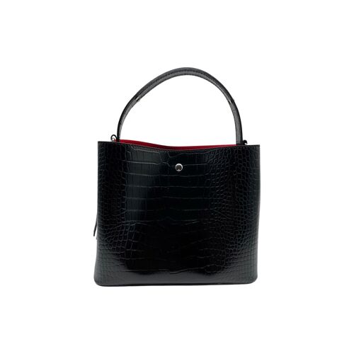 SAC CUIR EFFET CROCO CELIA NOIR