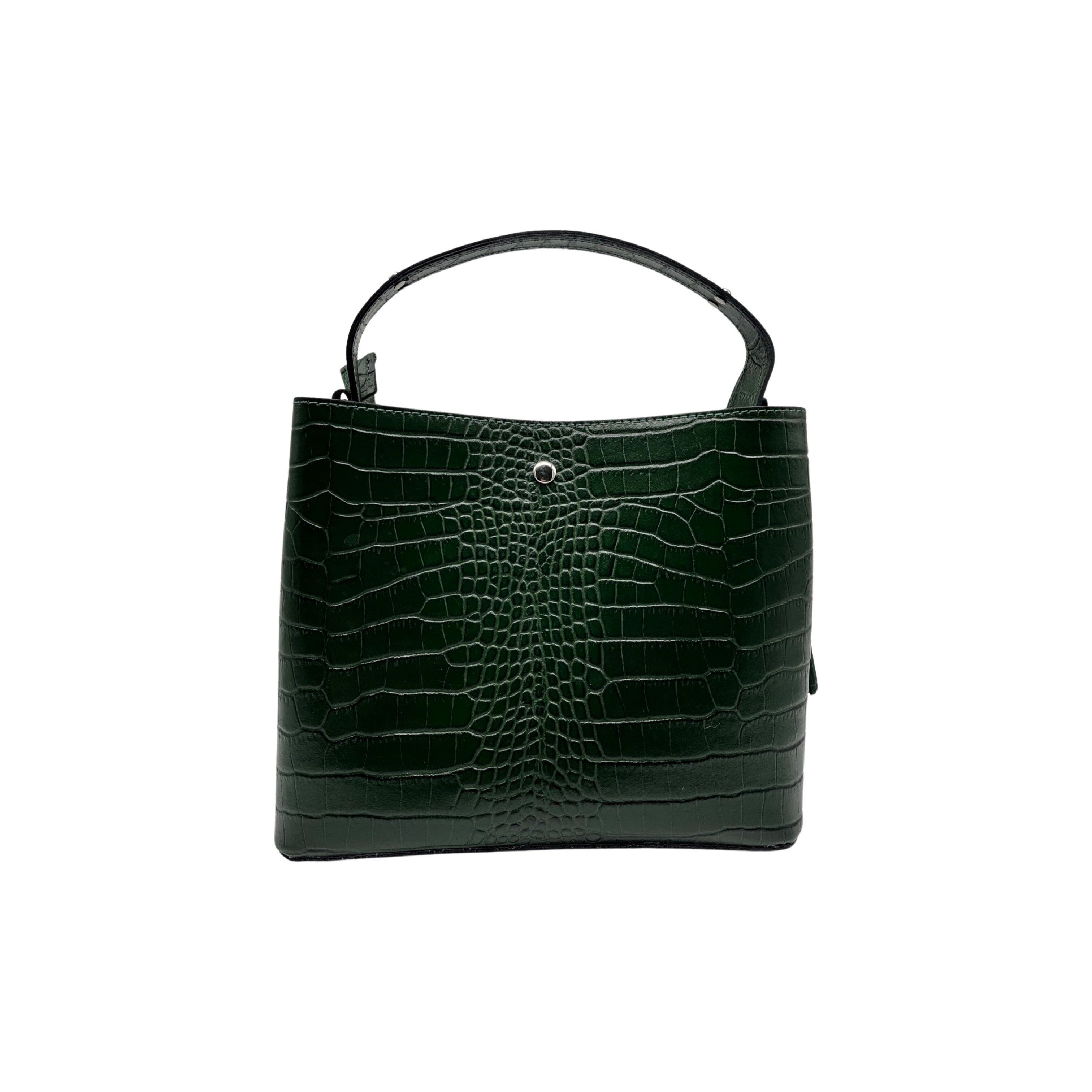 BORSA CELIA IN PELLE EFFETTO COCCO VERDE