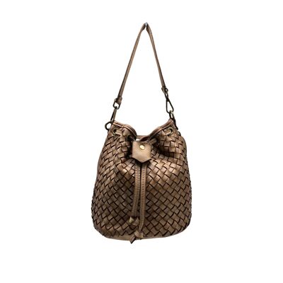 ANNABELLA TAUPE WASHED LEATHER BUCKET BAG