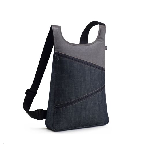 MOCHILA basic MODELO CDN2 GRIS/AZUL -HANDMADe-