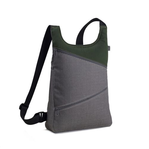 MOCHILA basic MODELO CDN2 VERDE/GRIS -HANDMADe-