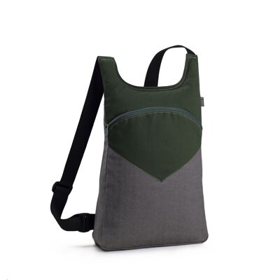 NOUVEAU SAC À DOS BASIQUE MODÈLE CDM VERT/GRIS -FAIT MAIN-