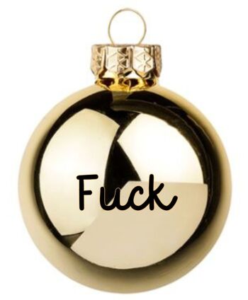 Boule de noël "Fuck" Doré Brillant