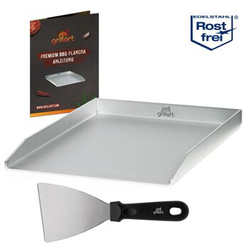 Plaque de plancha Premium en acier inoxydable de haute qualité avec spatule à gril - pour griller ou teppanyaki 1