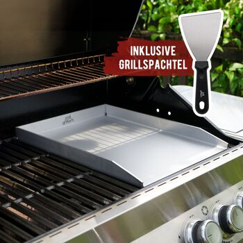 Plaque de plancha Premium en acier inoxydable de haute qualité avec spatule à gril - pour griller ou teppanyaki 4