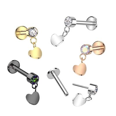 SITORA Piercing Labret in Titanio e Zirconio