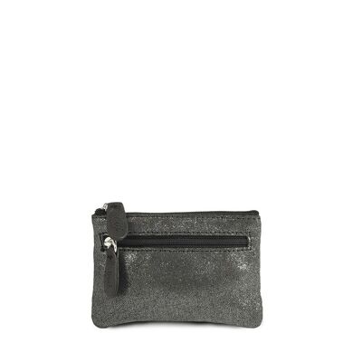 Monedero de piel iridiscente Cannes 105 negro