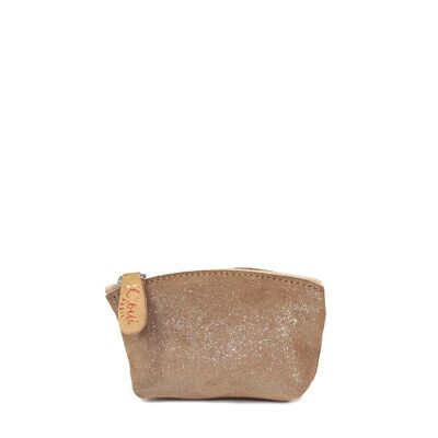 CANNEs &à& taupe iridescent leather purse