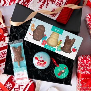 Paquet de 3 bouchées au chocolat avec personnages de Noël 3