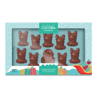 Bocaditos de chocolate con leche de Papá Noel y sus renos