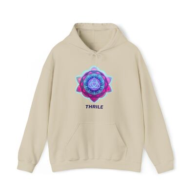 Sacred Geo Mandala - Sudadera con capucha pesada de arena de gran tamaño